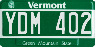 VT license plate YDM402