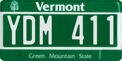 VT license plate YDM411