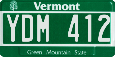 VT license plate YDM412