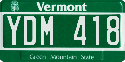 VT license plate YDM418