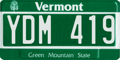 VT license plate YDM419