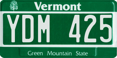 VT license plate YDM425