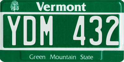 VT license plate YDM432