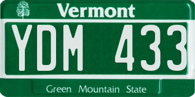 VT license plate YDM433