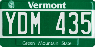 VT license plate YDM435