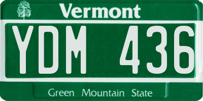 VT license plate YDM436