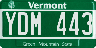 VT license plate YDM443