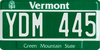 VT license plate YDM445