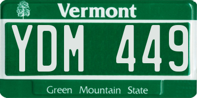 VT license plate YDM449