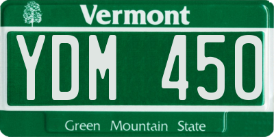 VT license plate YDM450