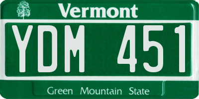 VT license plate YDM451