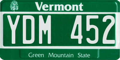 VT license plate YDM452
