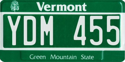 VT license plate YDM455