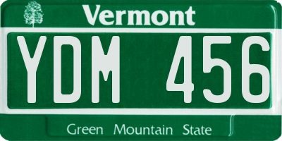 VT license plate YDM456