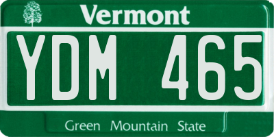 VT license plate YDM465