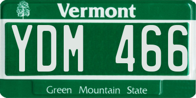 VT license plate YDM466
