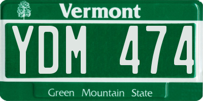 VT license plate YDM474