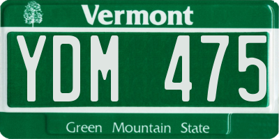 VT license plate YDM475