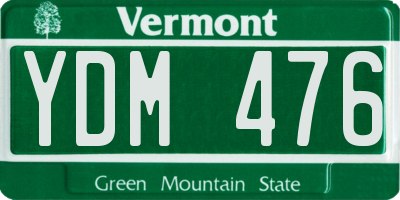 VT license plate YDM476