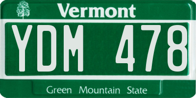 VT license plate YDM478