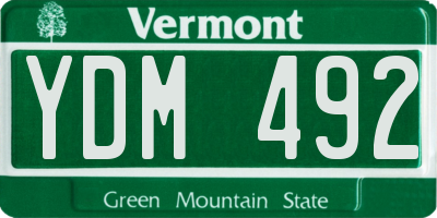 VT license plate YDM492