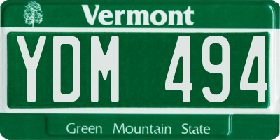 VT license plate YDM494