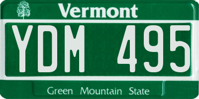 VT license plate YDM495