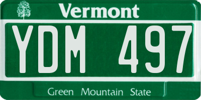 VT license plate YDM497