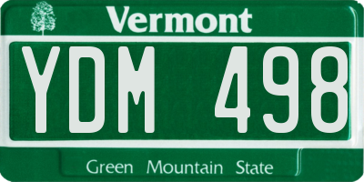 VT license plate YDM498