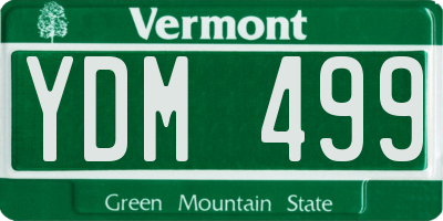 VT license plate YDM499