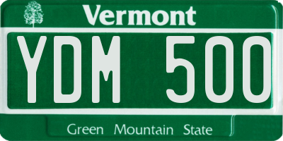 VT license plate YDM500