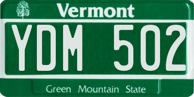 VT license plate YDM502