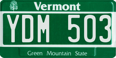 VT license plate YDM503