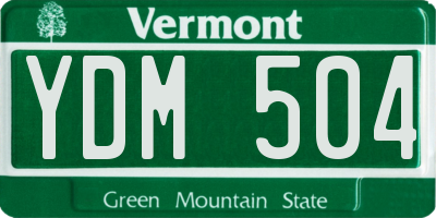 VT license plate YDM504