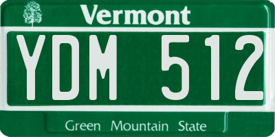 VT license plate YDM512