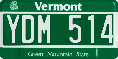 VT license plate YDM514