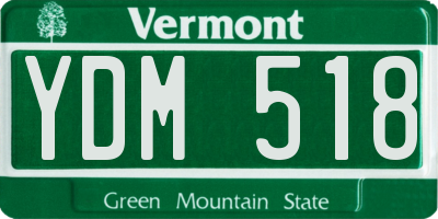 VT license plate YDM518