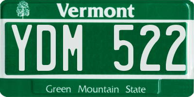 VT license plate YDM522