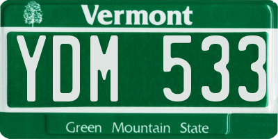 VT license plate YDM533