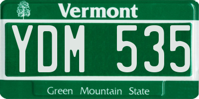 VT license plate YDM535