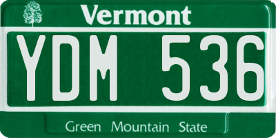 VT license plate YDM536