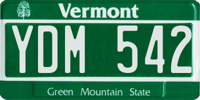 VT license plate YDM542