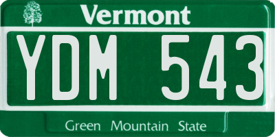 VT license plate YDM543