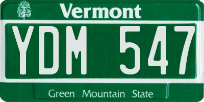 VT license plate YDM547