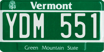 VT license plate YDM551