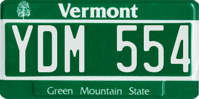 VT license plate YDM554
