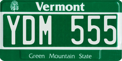 VT license plate YDM555