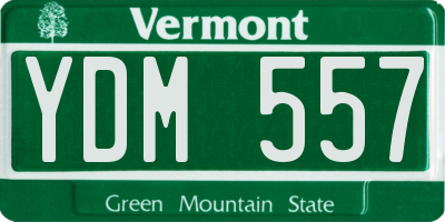 VT license plate YDM557