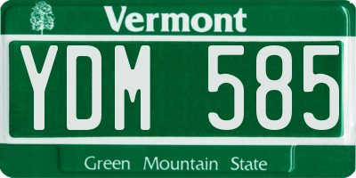VT license plate YDM585