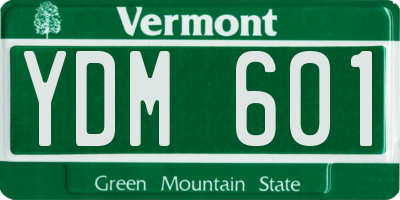 VT license plate YDM601